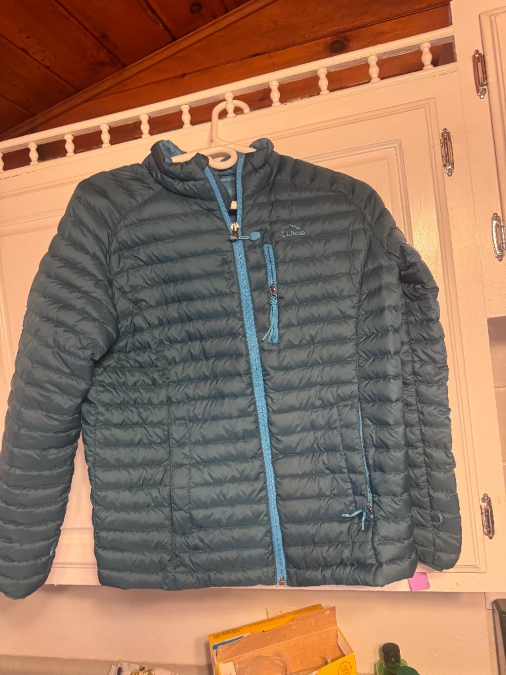 L.L. Bean' Teal Quilted Packable Puffer Jacket size XL goose down 650 L.L.Bean K